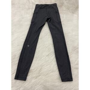 Lululemon Speed Up Tight 28" Power Luxtreme Variegated Knit Black Heathered Sz 4
